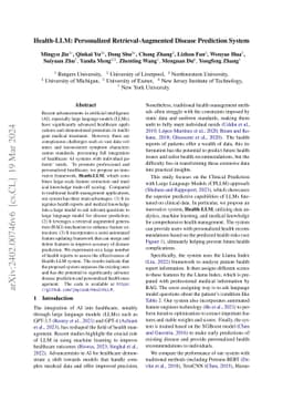 Health-LLM: Personalized Retrieval-Augmented Disease Prediction System