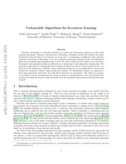 Unlearnable Algorithms for In-context Learning