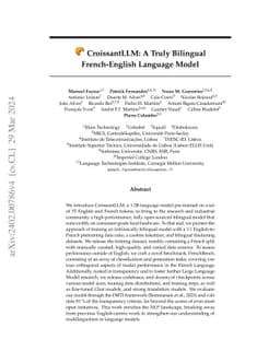 CroissantLLM: A Truly Bilingual French-English Language Model