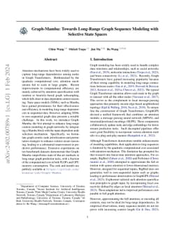 Graph-Mamba: Towards Long-Range Graph Sequence Modeling with Selective
  State Spaces