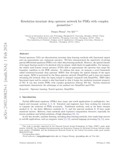 Resolution invariant deep operator network for PDEs with complex
  geometries
