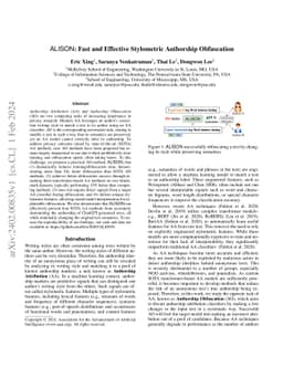 ALISON: Fast and Effective Stylometric Authorship Obfuscation