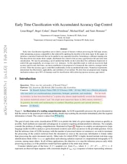 Early Time Classification with Accumulated Accuracy Gap Control