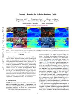Geometry Transfer for Stylizing Radiance Fields