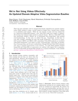 We're Not Using Videos Effectively: An Updated Domain Adaptive Video
  Segmentation Baseline