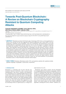 Towards post-quantum blockchain: A review on blockchain cryptography
  resistant to quantum computing attacks