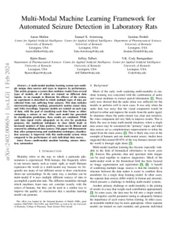 Multi-Modal Machine Learning Framework for Automated Seizure Detection
  in Laboratory Rats