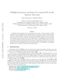 SPARQL Generation with Entity Pre-trained GPT for KG Question Answering