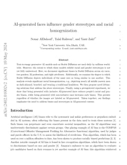 AI-generated faces influence gender stereotypes and racial
  homogenization