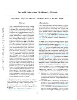 Executable Code Actions Elicit Better LLM Agents
