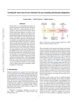 Getting the most out of your tokenizer for pre-training and domain
  adaptation