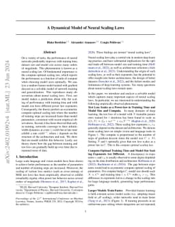 A Dynamical Model of Neural Scaling Laws