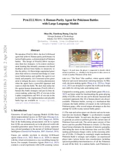 PokeLLMon: A Human-Parity Agent for Pokemon Battles with Large Language
  Models