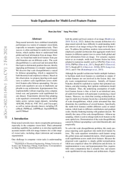 Scale Equalization for Multi-Level Feature Fusion