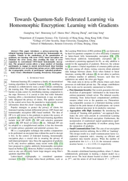 Towards Quantum-Safe Federated Learning via Homomorphic Encryption:
  Learning with Gradients