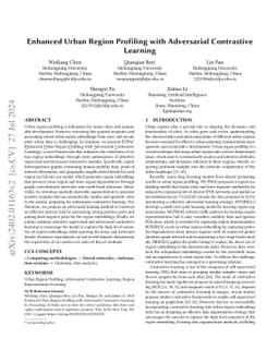 Enhanced Urban Region Profiling with Adversarial Self-Supervised Learning for Robust Forecasting and Security