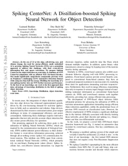 Spiking CenterNet: A Distillation-boosted Spiking Neural Network for
  Object Detection