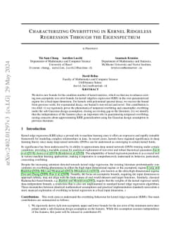 Characterizing Overfitting in Kernel Ridgeless Regression Through the
  Eigenspectrum