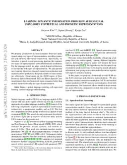 Learning Semantic Information from Raw Audio Signal Using Both
  Contextual and Phonetic Representations