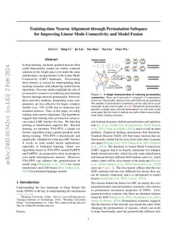 Training-time Neuron Alignment through Permutation Subspace for
  Improving Linear Mode Connectivity and Model Fusion