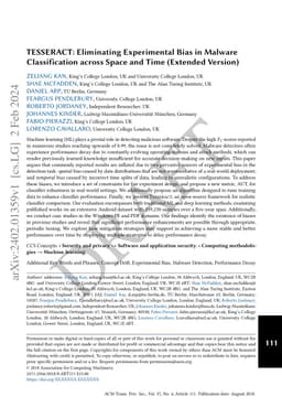 TESSERACT: Eliminating Experimental Bias in Malware Classification across Space and Time (Extended Version)