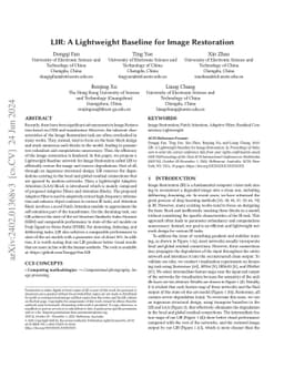 LIR: A Lightweight Baseline for Image Restoration