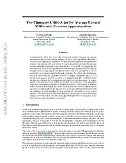 Two-Timescale Critic-Actor for Average Reward MDPs with Function
  Approximation