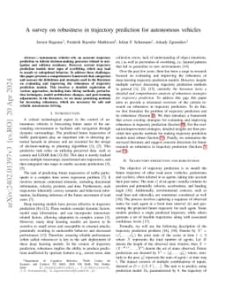 A survey on robustness in trajectory prediction for autonomous vehicles