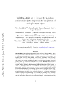 penalizedclr: an R package for penalized conditional logistic regression
  for integration of multiple omics layers