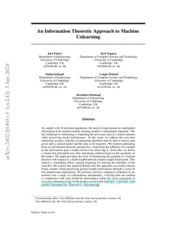 An Information Theoretic Approach to Machine Unlearning