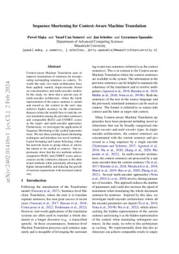Sequence Shortening for Context-Aware Machine Translation