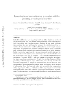 Improving importance estimation in covariate shift for providing
  accurate prediction error