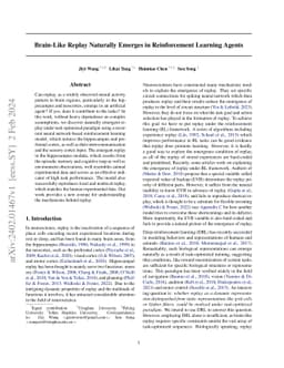 Brain-Like Replay Naturally Emerges in Reinforcement Learning Agents