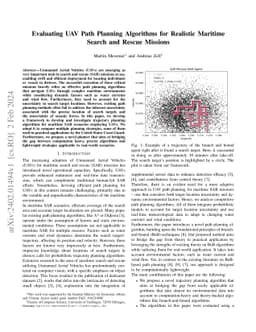 Evaluating UAV Path Planning Algorithms for Realistic Maritime Search
  and Rescue Missions