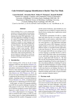 Code-Switched Language Identification is Harder Than You Think