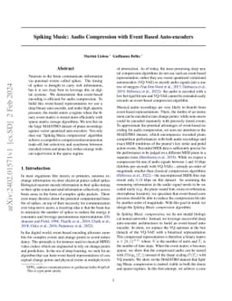 Spiking Music: Audio Compression with Event Based Auto-encoders
