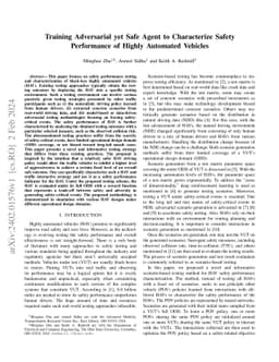 Training Adversarial yet Safe Agent to Characterize Safety Performance
  of Highly Automated Vehicles