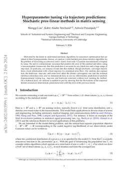 Hyperparameter tuning via trajectory predictions: Stochastic prox-linear
  methods in matrix sensing