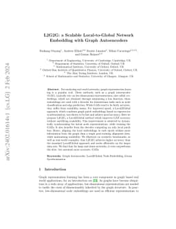 L2G2G: a Scalable Local-to-Global Network Embedding with Graph
  Autoencoders