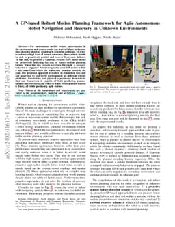 A GP-based Robust Motion Planning Framework for Agile Autonomous Robot
  Navigation and Recovery in Unknown Environments