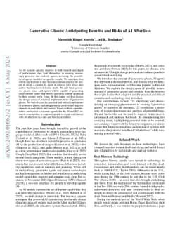 Generative Ghosts: Anticipating Benefits and Risks of AI Afterlives