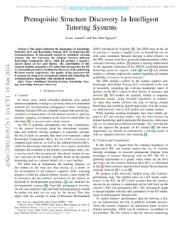 Prerequisite Structure Discovery in Intelligent Tutoring Systems