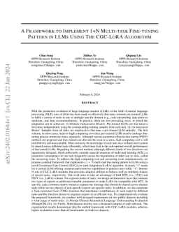 A Framework to Implement 1+N Multi-task Fine-tuning Pattern in LLMs
  Using the CGC-LORA Algorithm