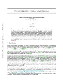 Fluent dreaming for language models