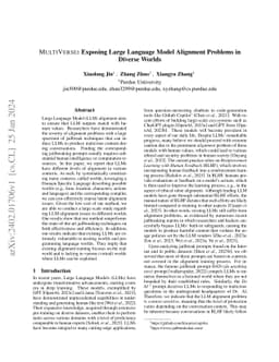 MULTIVERSE: Exposing Large Language Model Alignment Problems in Diverse
  Worlds