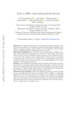 LLM on FHIR -- Demystifying Health Records