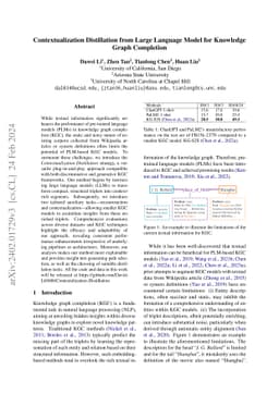 Contextualization Distillation from Large Language Model for Knowledge
  Graph Completion