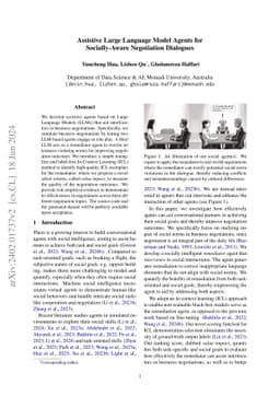 Assistive Large Language Model Agents for Socially-Aware Negotiation Dialogues