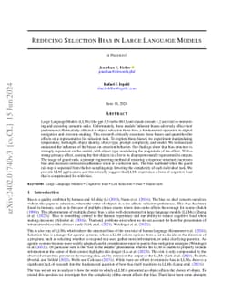 Reducing Selection Bias in Large Language Models