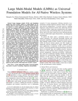 Large Multi-Modal Models (LMMs) as Universal Foundation Models for
  AI-Native Wireless Systems